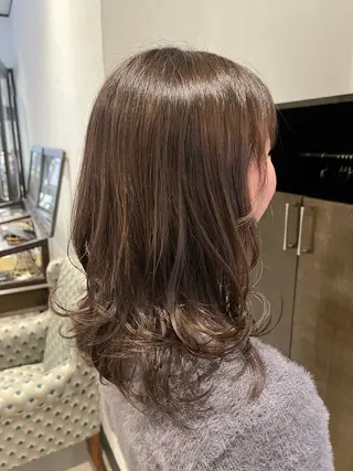 セミロング カラー 赤み消しカラー 🩵かりんのヘアスタイル