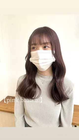 カラー リンダ所属・ベージュ/顔周り カット/スズキのヘアスタイル