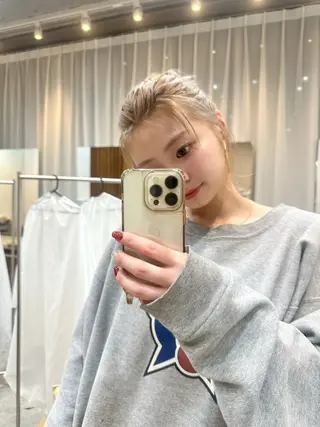 ミディアム カラー 顔まわりカット/艶髪 カラー✨けいとのヘアスタイル