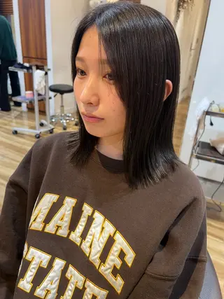 ミディアム カラー 池田理紗/メンズ カット/切りっぱなしのヘアスタイル