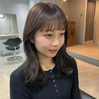 セミロング カラー akane/ボブ /オリーブ/ブラウンのヘアスタイル