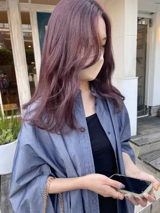 セミロング カラー ホンダリサコ 透明感カラー/ボブのヘアスタイル