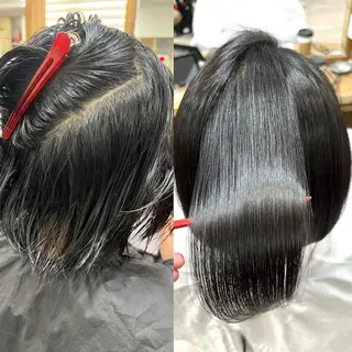 ショート ストレート　髪質改善 あすまのヘアスタイル