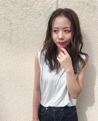 セミロング カラー ♡ma ki♡のヘアスタイル