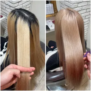 セミロング カラー ハイトーン特化艶髪/ 透明感カラー/なおとのヘアスタイル