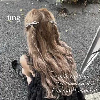 ロング カラー ダメージレスハイ トーン💖kanonのヘアスタイル