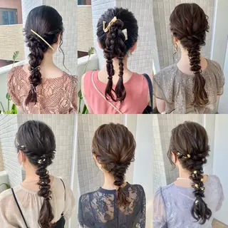 ヘアアレンジ 透けるベージュ/ 艶カラー♡のヘアスタイル