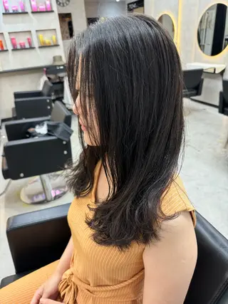 セミロング パーマ 福岡 拓実のヘアスタイル