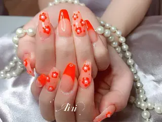 ネイル ネイルサロンAiri 長さ出し·シンプルのネイルデザイン