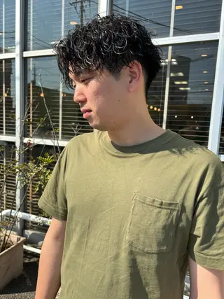 ショート カラー パーマ メンズ ❣️倉敷❣️美髪 カラー能登一成のヘアスタイル