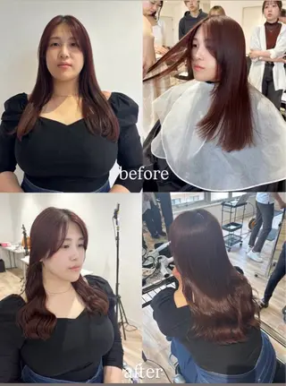 セミロング パーマ 佐山 聖玲奈のヘアスタイル