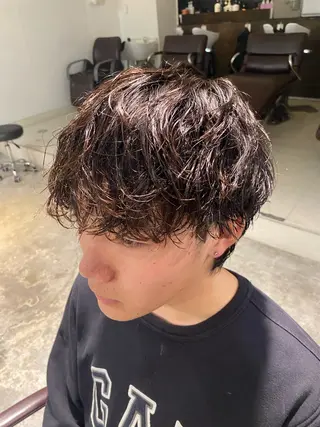 パーマ メンズ パーマ特化/フェザー パーマシャドウ/真生のヘアスタイル