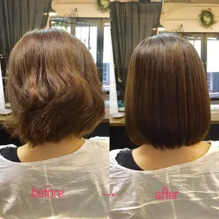 ショート カラー 縮毛矯正&髪質改善 MAILHAIRのヘアスタイル