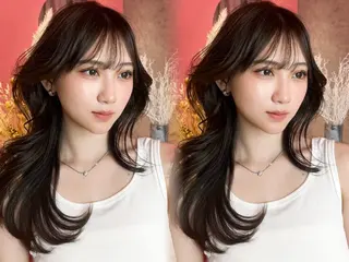 ロング カラー 山崎/ボブ縮毛矯正 レイヤー髪質改善のヘアスタイル