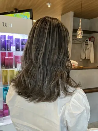 セミロング カラー RIENS♡xrea 山本優舞のヘアスタイル