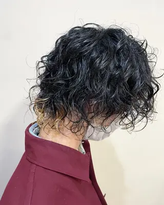 ミディアム パーマ 似合わせミニボブ マッシュ/渋谷/宍戸のヘアスタイル