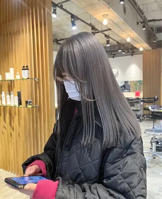 ロング ハイトーン/レイヤー 💜Akaneのヘアスタイル