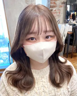 セミロング カラー On所属・顔まわりカット🌟 くびれヘア/寺門遥輝のヘアスタイル