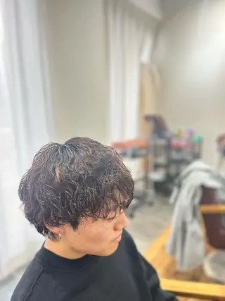 ショート パーマ メンズ CECIL hair なんば店所属・メンズパーマ 艶髪☆店長☆有馬のヘアスタイル