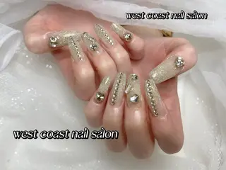 ネイル リボン、ガーリー パーツ放題専門店のネイルデザイン