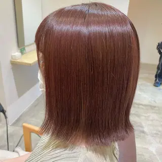 ミディアム カラー ブリーチなしWカラー /酸性ストレート河本のヘアスタイル