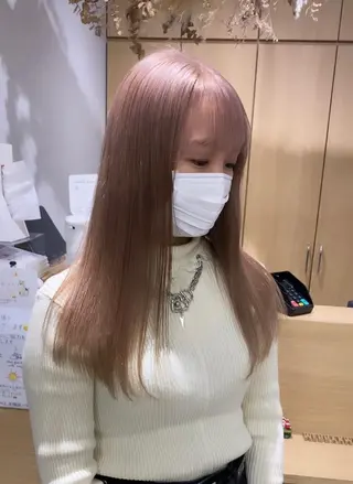 セミロング カラー AVANCE京橋所属・ハイトーンヘア/ 島崎　タクミのヘアスタイル