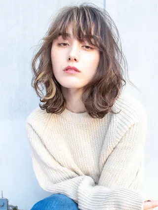 ミディアム パーマ gite カワムラナオキのヘアスタイル