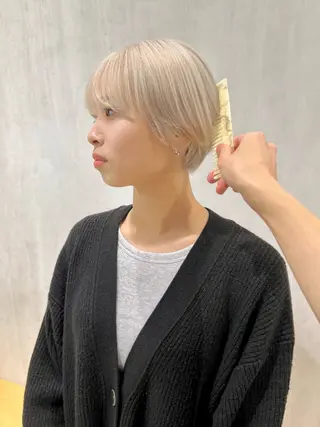 ショート カラー メンズパーマ/ ハイトーン/古川晴輝のヘアスタイル