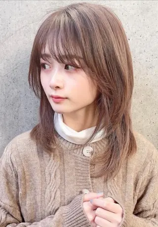 ミディアム 💎レイヤー×顔周り カット💎杉原のヘアスタイル