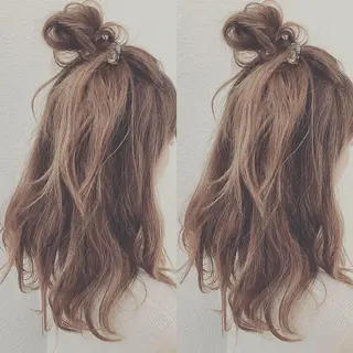 セミロング ヘアアレンジ RUMéL 🌙YUIのマツエク・マツパデザイン