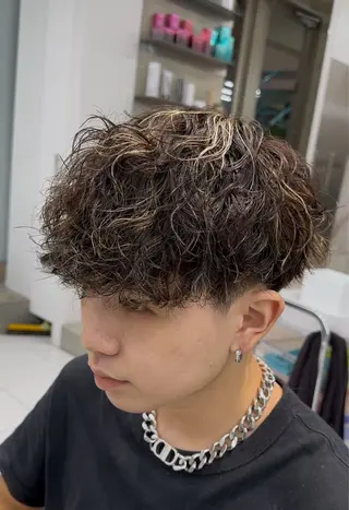 ショート パーマ メンズ fifth大分所属・fifth_Oita 安藤海哉のヘアスタイル
