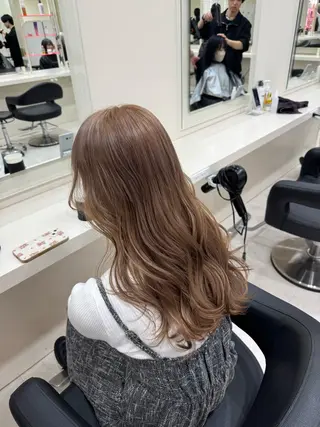 ロング 🧡モテ髪＆透明感 🧡オレンジ🌻🧡のヘアスタイル
