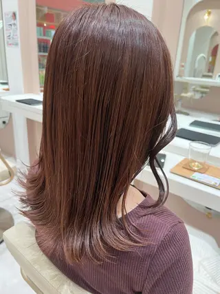 ミディアム カラー ヘアアレンジ 桑原 りゆのヘアスタイル