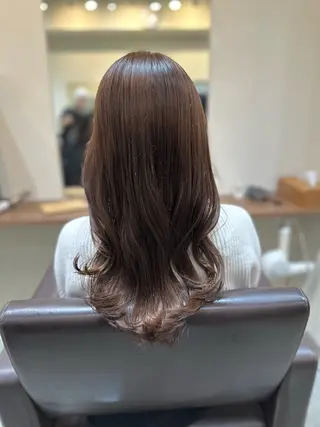 ロング カラー パーマ 小顔カット✨ 透明感カラー✨kyoのヘアスタイル
