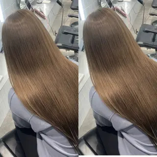 ロング カラー ONYX 表参道所属・表参道/ハイライト 髪質改善ストレートのヘアスタイル