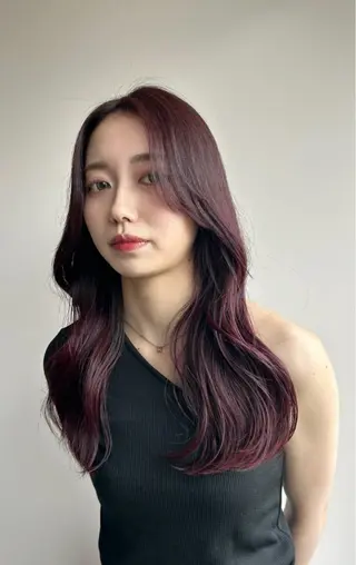 セミロング カラー 日韓レイヤー🇰🇷 艶カラー/ナカネのヘアスタイル