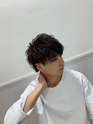 ショート ヘアアレンジ メンズ IwAsh中山所属・✂︎中山ブリーチ・ パーマ✂︎露木智也のヘアスタイル