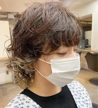 ミディアム パーマ 下北沢 soiのヘアスタイル