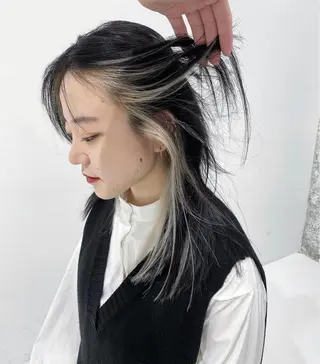 ミディアム カラー ヘアアレンジ 【姫カット】 ナカムラコウキのヘアスタイル