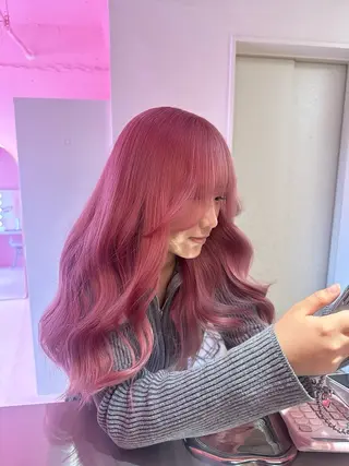 セミロング sara/名古屋/ワ ンカラー/ハイトーンのヘアスタイル
