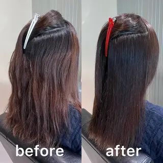 セミロング カラー パーマ KIZU 髪質改善 オカルト怪談のヘアスタイル