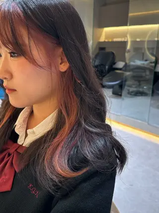 セミロング カラー 竹田 真梨子のヘアスタイル
