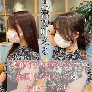 セミロング 山本翔一郎 韓国顔周りレイヤーのヘアスタイル