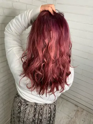 ロング 透け感カラー 顔周り/neneのヘアスタイル