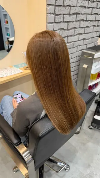 ロング カラー 💫ケアブリーチ✨️ 久留米髪質改善🫧のヘアスタイル