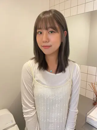 ミディアム カラー カットモデル/ ハイトーン/ゆうあのヘアスタイル