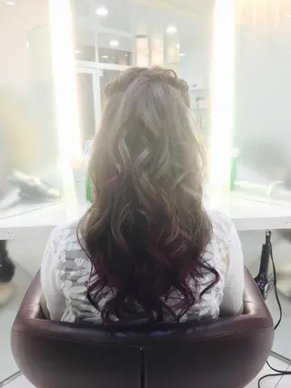 ロング カラー 髪質改善 頭身浴/ 中田のヘアスタイル