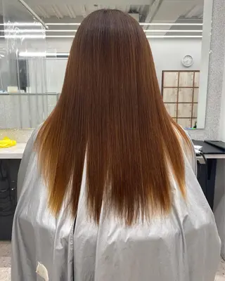 ロング 京都レイヤーカット/ 縮毛矯正/羽柴りくのマツエク・マツパデザイン