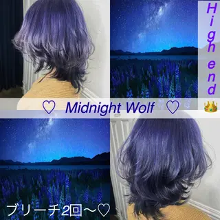 セミロング カラー メンズ JuNブリーチに 縮毛矯正するプロのヘアスタイル