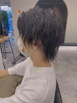 パーマ メンズ Emitas.柳通り店所属・山﨑 大暉【ダブルカラー】のヘアスタイル